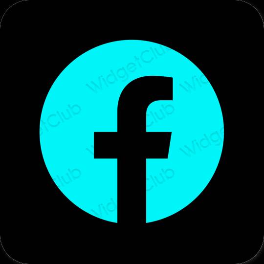 미적인 파란색 Facebook 앱 아이콘