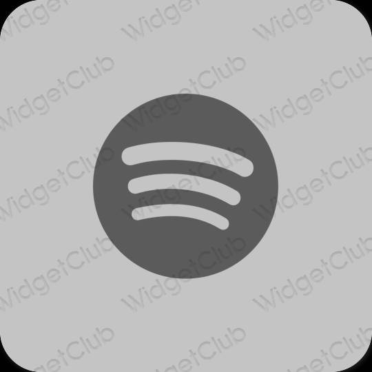 Estetický šedá Spotify ikony aplikací