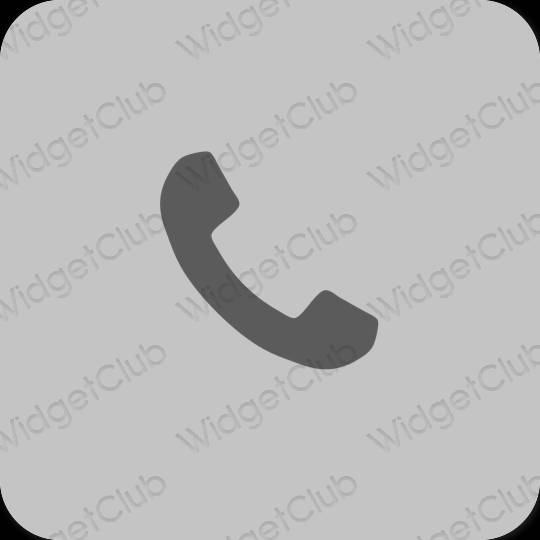 Estético cinzento Phone ícones de aplicativos