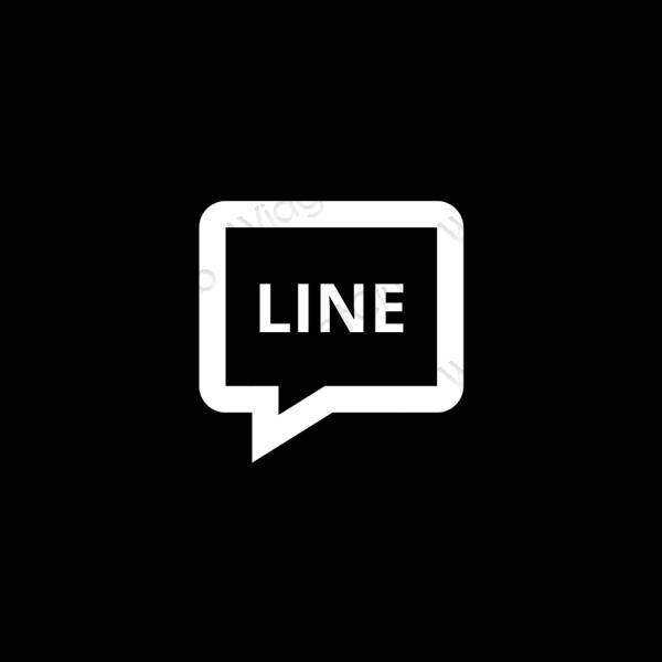 Estetisk svart LINE app ikoner