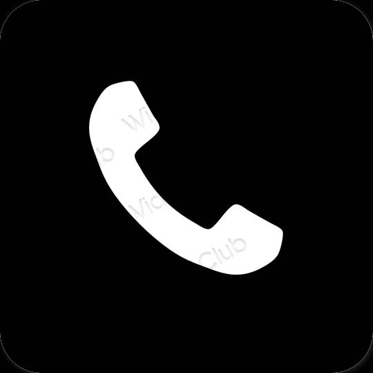 Estetik hitam Phone ikon aplikasi