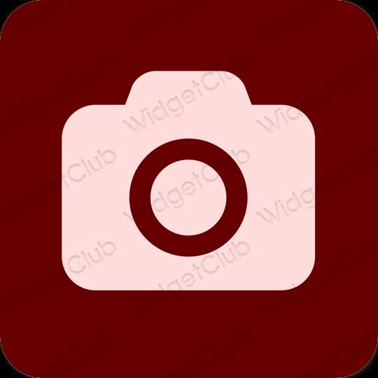 Esztétika barna Camera alkalmazás ikonok