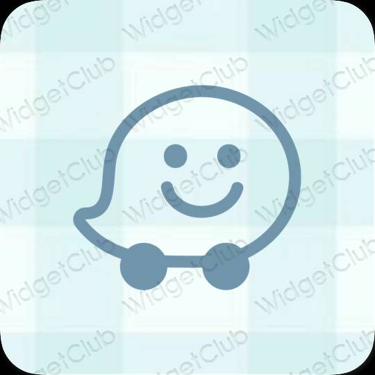 Aesthetic green Waze app icons