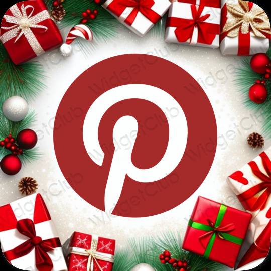 Aesthetic red Pinterest app icons