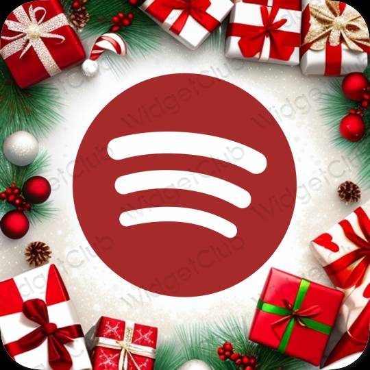 زیبایی شناسی قرمز Spotify آیکون های برنامه