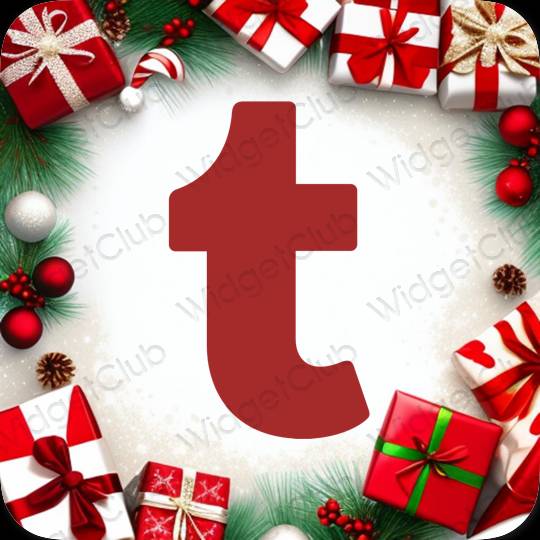 Ესთეტიური წითელი Tumblr აპლიკაციის ხატები