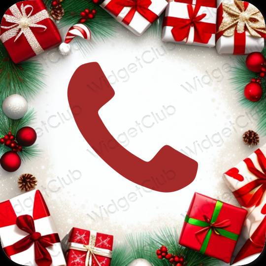 Aesthetic red Phone app icons