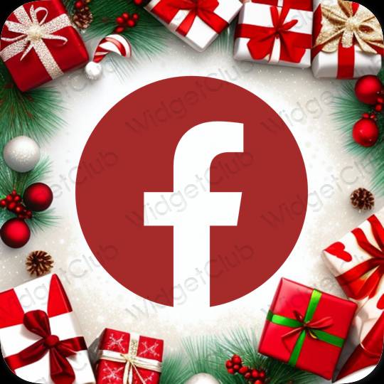 زیبایی شناسی قرمز Facebook آیکون های برنامه