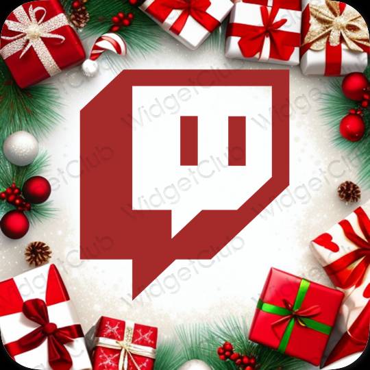 Aesthetic red Twitch app icons