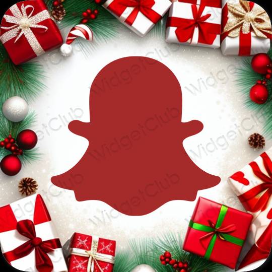 Estetický Červené snapchat ikony aplikací