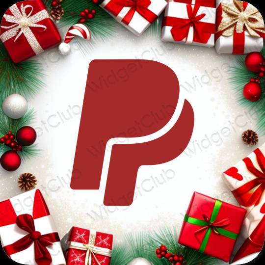 Aesthetic red Paypal app icons