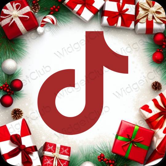 Aesthetic red TikTok app icons