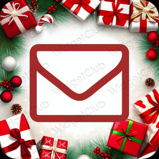 Aesthetic red Mail app icons