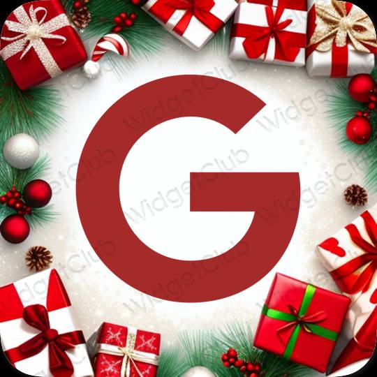 زیبایی شناسی قرمز Google آیکون های برنامه