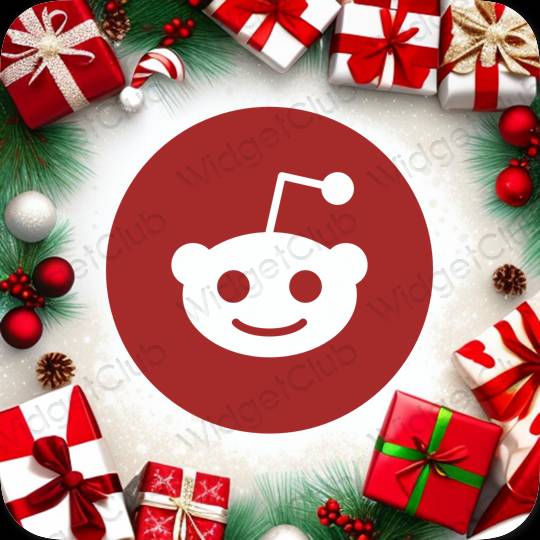 Estetik merah Reddit ikon aplikasi