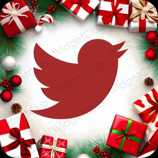 Estetický Červené Twitter ikony aplikací