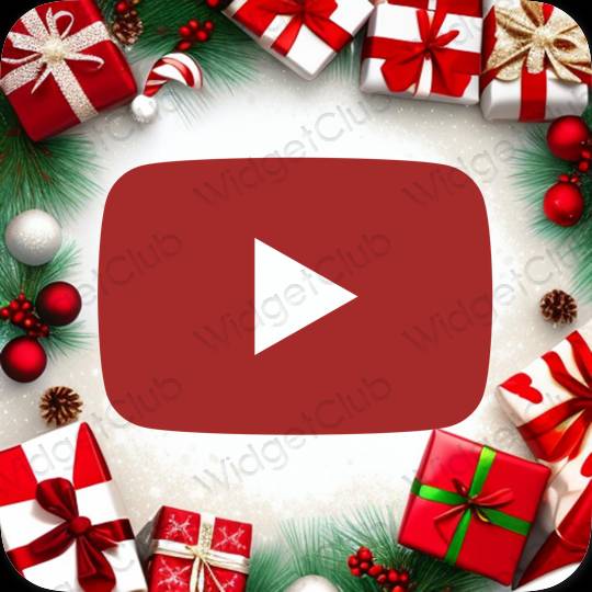 Aesthetic red Youtube app icons