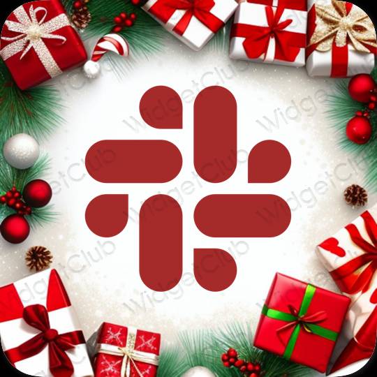 Estetický Červené Slack ikony aplikací
