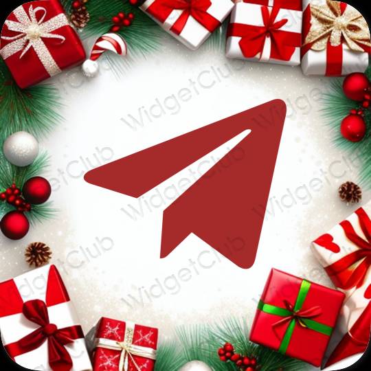 Estetyka czerwony Telegram ikony aplikacji