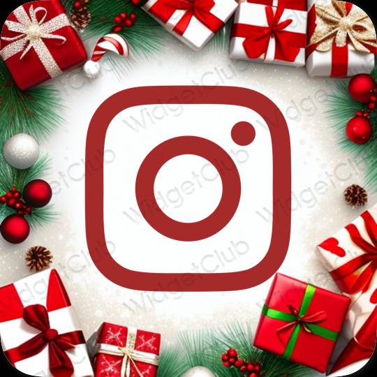 Aesthetic red Instagram app icons