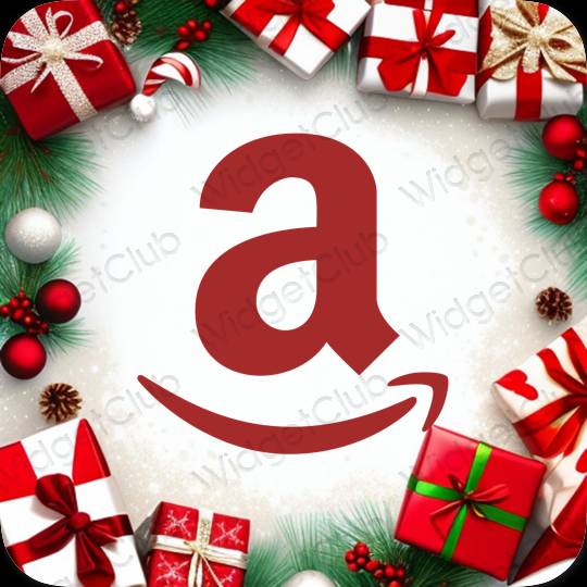 Esthétique rouge Amazon icônes d'application