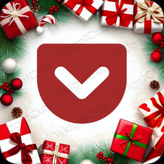 Aesthetic red Pocket app icons