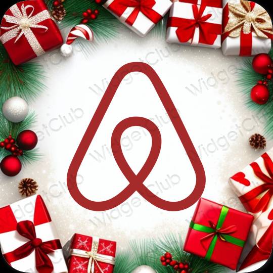 Aesthetic red Airbnb app icons