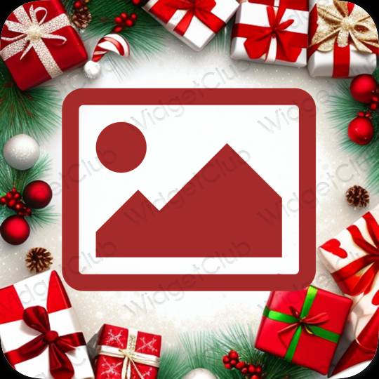 Aesthetic red Photos app icons