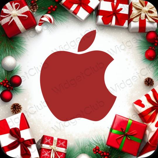Aesthetic red Apple Store app icons