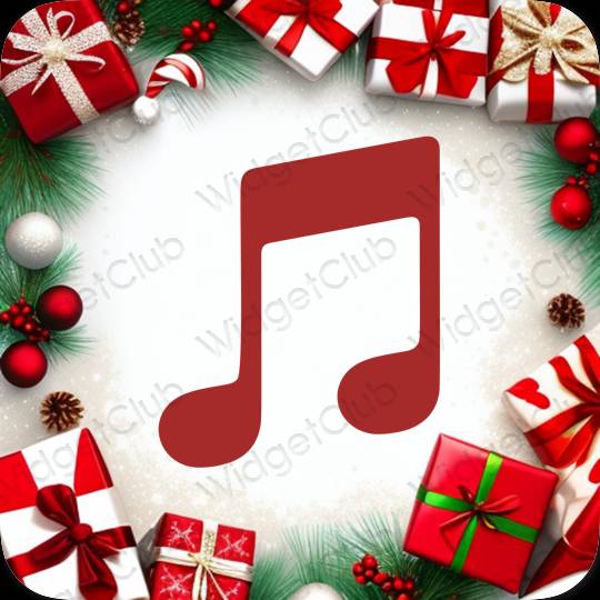 Estetický Červené Music ikony aplikací