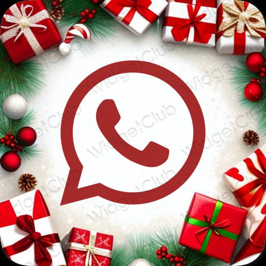 Aesthetic red WhatsApp app icons
