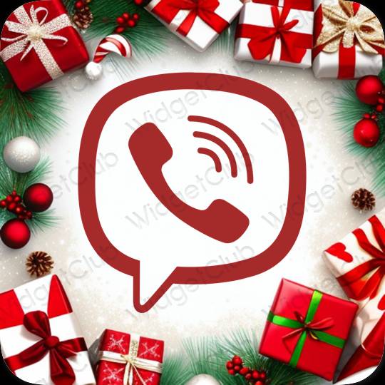 Aesthetic red Viber app icons