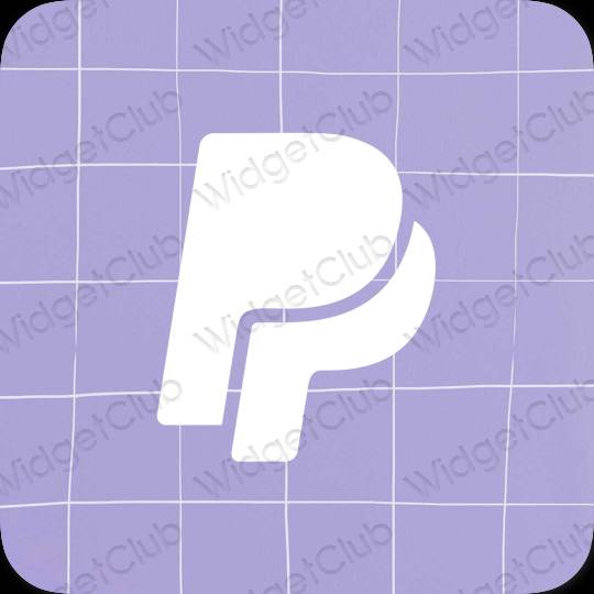 زیبایی شناسی آبی پاستلی Paypal آیکون های برنامه