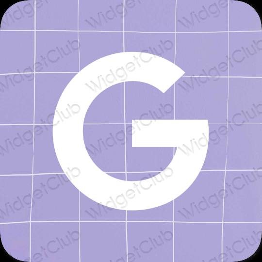 زیبایی شناسی آبی پاستلی Google آیکون های برنامه