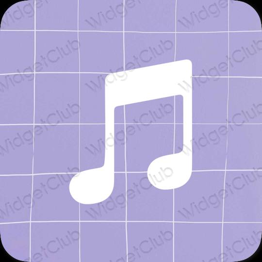زیبایی شناسی آبی پاستلی Music آیکون های برنامه