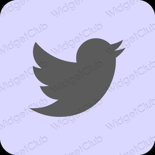 Aesthetic purple Twitter app icons