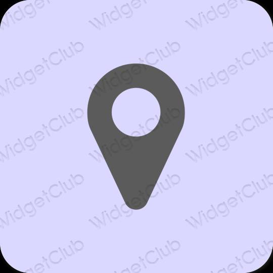 Aesthetic purple Map app icons