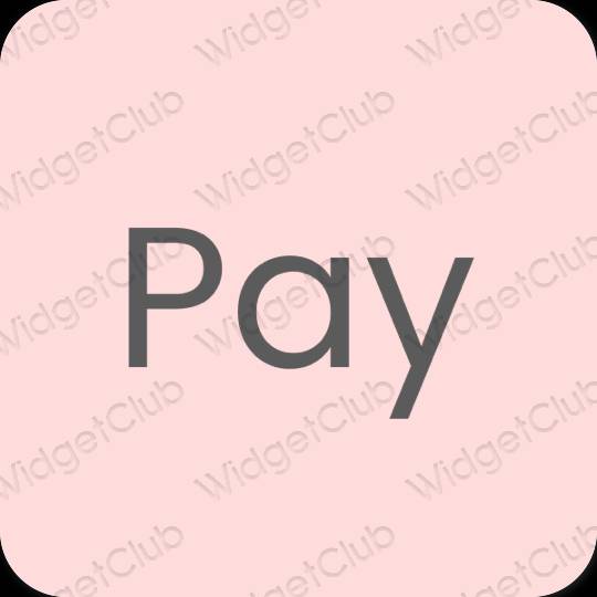 Estetyka różowy PayPay ikony aplikacji