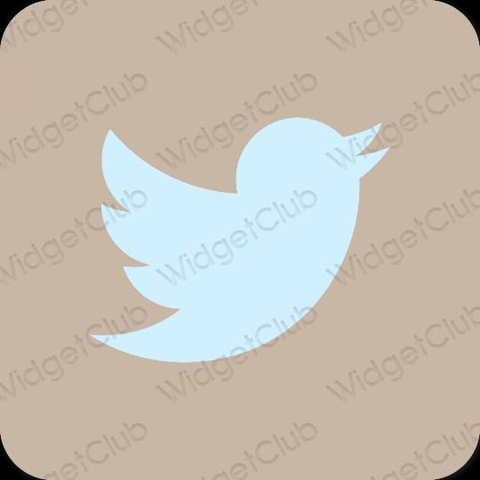 Estetico beige Twitter icone dell'app