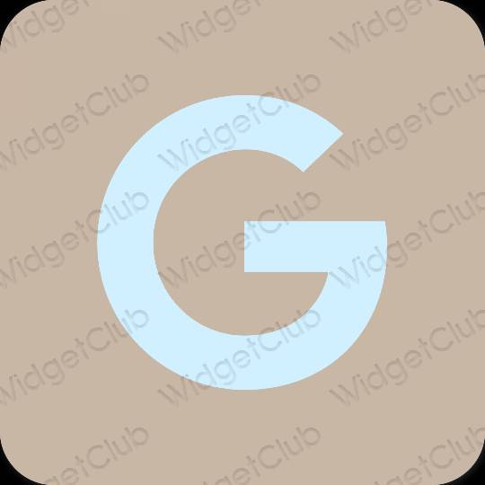 Aesthetic beige Google app icons