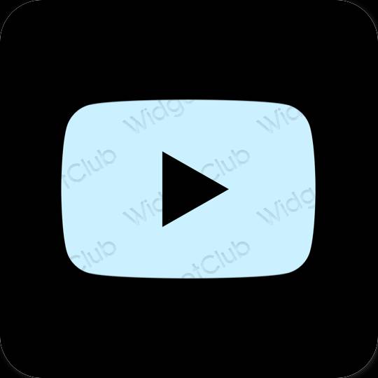 Æstetisk pastel blå Youtube app ikoner