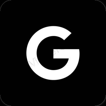 Estetisk svart Google app ikoner