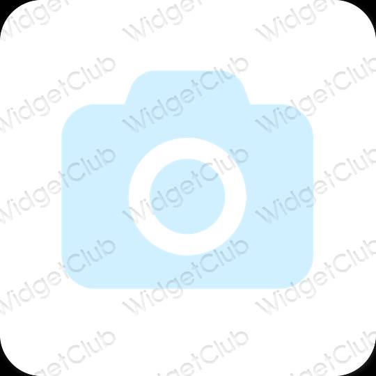 Estetis biru pastel Camera ikon aplikasi