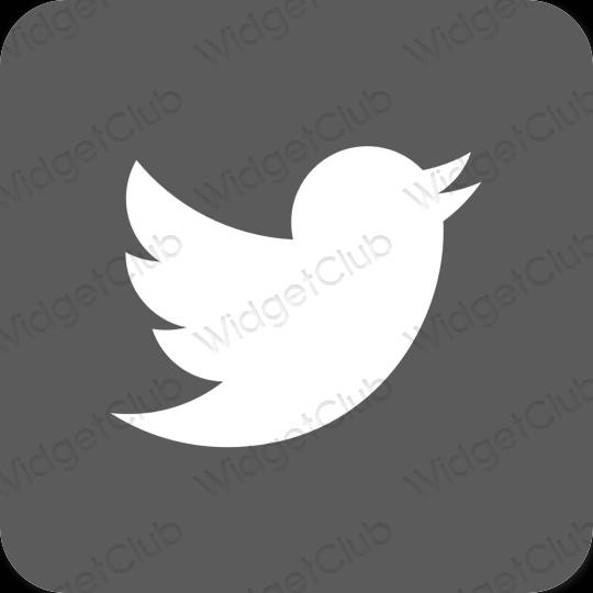 Stijlvol grijs Twitter app-pictogrammen