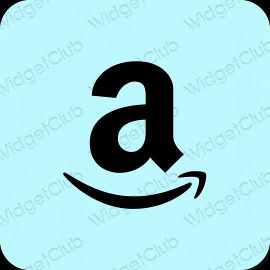 زیبایی شناسی آبی پاستلی Amazon آیکون های برنامه