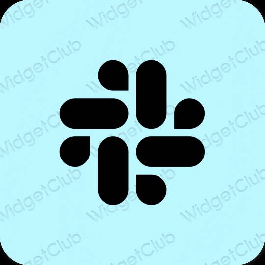 Estetico blu pastello Slack icone dell'app