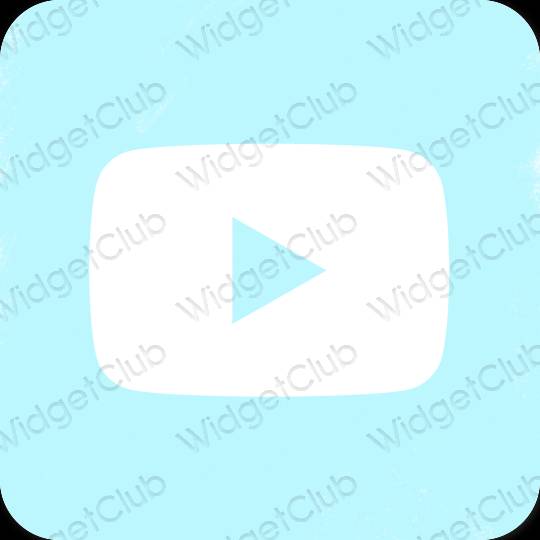 Estetsko pastelno modra Youtube ikone aplikacij