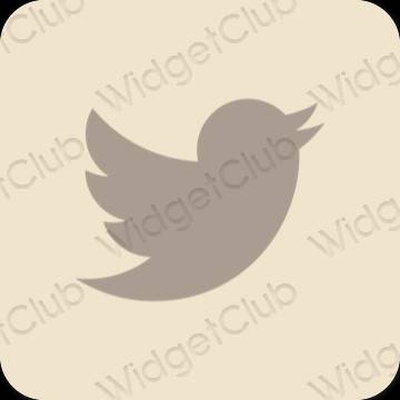 Estetico beige Twitter icone dell'app