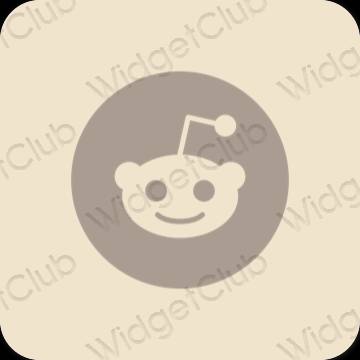 Естетичен бежово Reddit икони на приложения