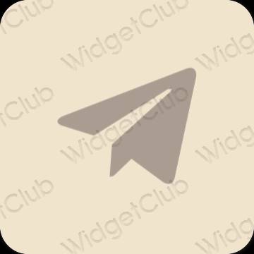 Estetický béžový Telegram ikony aplikací